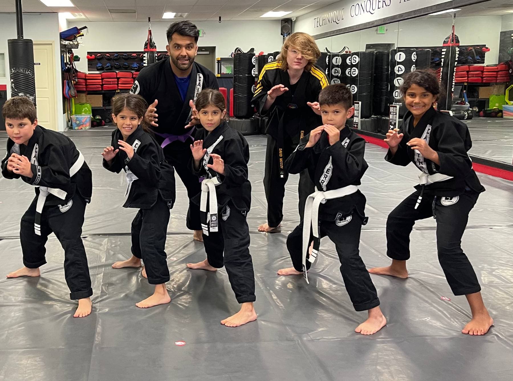 Young martial arts students photographed at Kaizen MMA