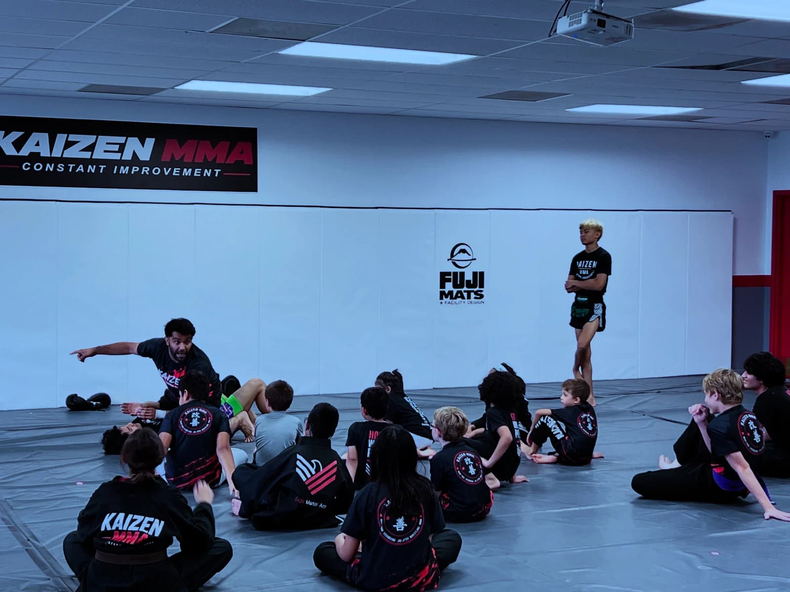 Children practicing martial arts at Kaizen MMA in Mechanicsburg